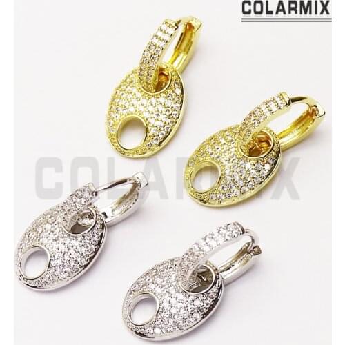 4 Pairs Zircon earrings Mix color Pig nose charms earrings women jewelry Fashion Drop earrings Gift for women jewelry 41290