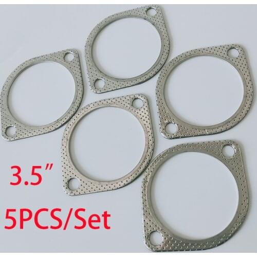5 PCS 3.5 " Flange Gasket New 2 Bolt High Temperature Exhaust Gasket Hight Quality 89mm to 115MM Exhaust Pipe Gasket