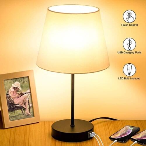 Amazon hot sale Luxury Modern Night Light Bedside Rechargeable Office Reading Hotel Usb Table Lamp