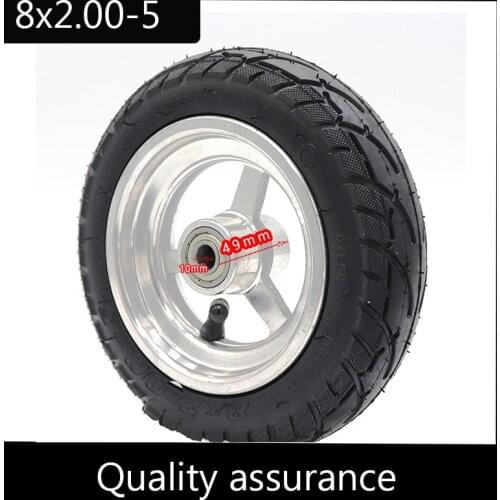8x2.00-5 Tubeless Tire Wheel with alloy Hub for Pocket Bike MINI Bike Electric Wheelchair Wheel Motor