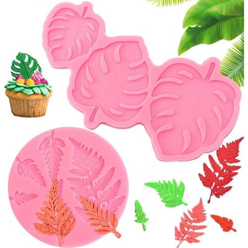 Shiny Large Leaves Silicone Molds For Diy Truck Key Ring Epoxy Resin Mold Craft Custom Keychain