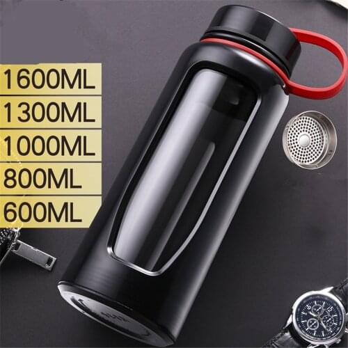 1600ML Water Bottle High Capacity Glass Water Bottle Mug Thermos Sport Glass Bottle Travel Drink Bottle Mugs Tea Cup Free Ship