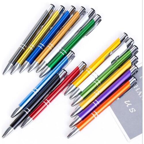 Fast DHL 100pcs/set Aluminum Ballpoint Pen School Office Supplies Stationery