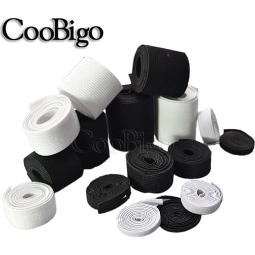 1yards 3mm ~ 50mm Black / White Sewing Elastic Band Webbing Spandex for Sportswear Garment Trousers Belt Sewing Accessories