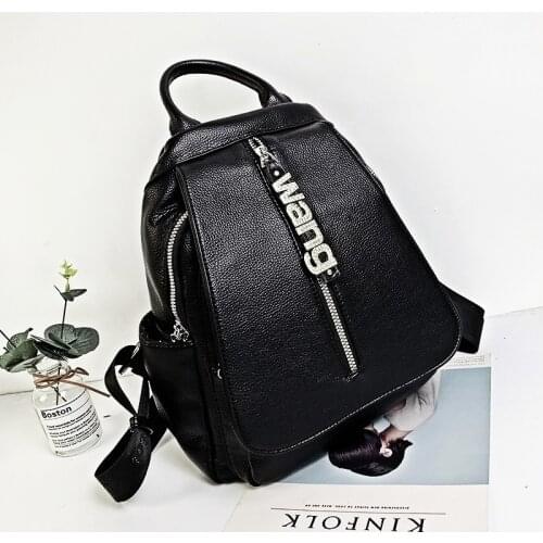 Split Leather Black Backpack Women Shoulder Bag Diamond Mochila Para Hombre Female Sac A Dos School Travel Ita Bagpack