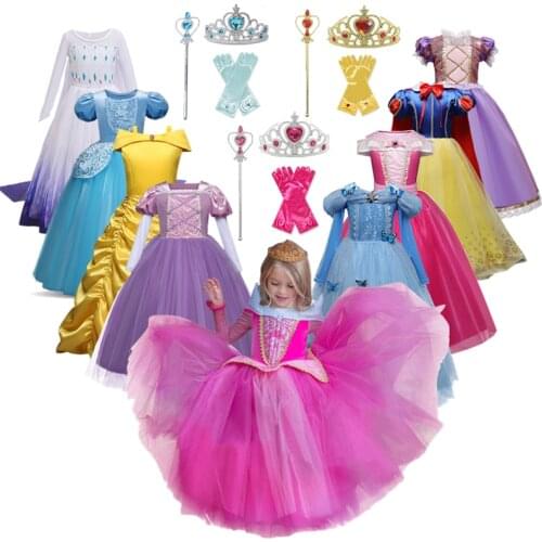 Girls Princess Costume Kids Halloween Carnival Sleeping Beauty Cosplay Dress Up Children 4 5 6 7 8 9 10 Year Christmas Clothes