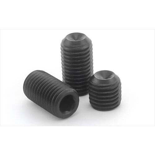 DIN916 12.9 carbon steel Concave set screws hex socket black Chimi M1.6 M2 M2.5 M3 M4 M5 screw headless Top wire machine screw