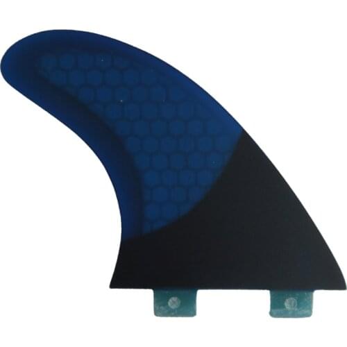 Double Tabs Fins Blue Semi Carbon Honeycomb Surfboard Double Tabs Fins For Surfing