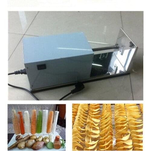 220V electric stretch spiral potato cutter,automatic tornado potato vegetable carrot slicer twister machine