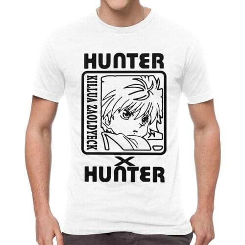 Hunter X Hunter T Shirt Mens Cotton Print T-shirt Harajuku Tshirt Short Sleeve Killua Zoldyck Tees Tops