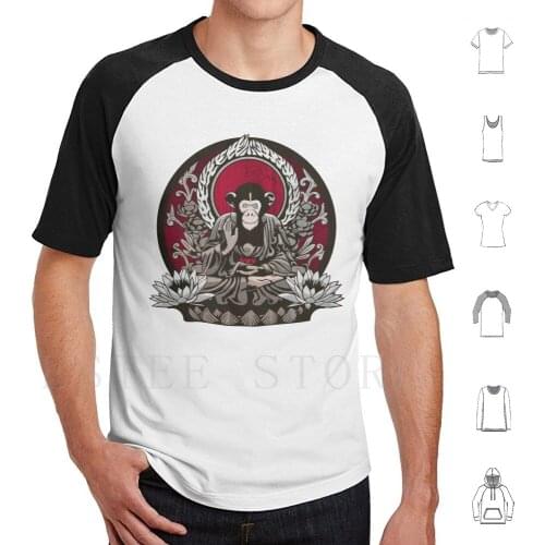 Zen Sapience T Shirt Diy Big Size 100% Cotton Zen Monkey Buddhist Chimp Buddha Spiritual Meditation