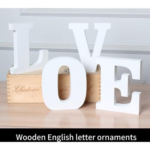 1pc Personalised Name Design Diy Freestanding Wood Wooden Letters White Alphabet Wedding Birthday Party Home Decorations