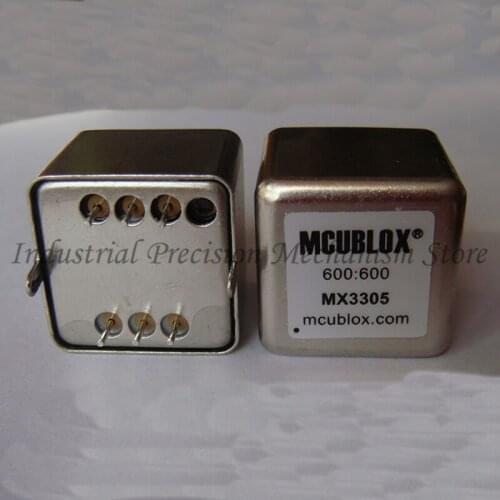 MCUBLOX 600: 600 ohm Permalloy shielded audio coupling isolation transformer, both input and output have taps