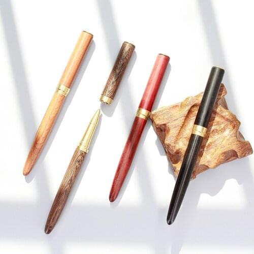 JNMZAUM solid wood 4 colors roller pen gel pens office stationery pens gift pen set ballpoint pen products goods for school