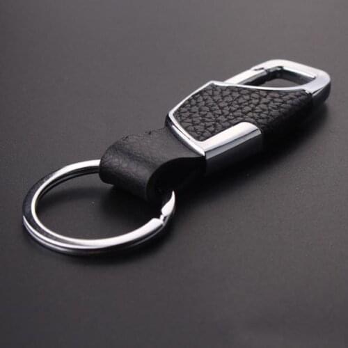 Leather+Metal Zinc Alloy Car Styling Car Keyring Keychain Key Chain Key Ring Keyfob Gift Universal Auto Accessories
