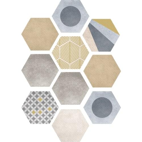 Colorful Cement Floor Stickers Marble Pattern Floor Tiles for Bathroom Vintage Ome Decor Self-Adhesive Anti-Slip Wall Sticker