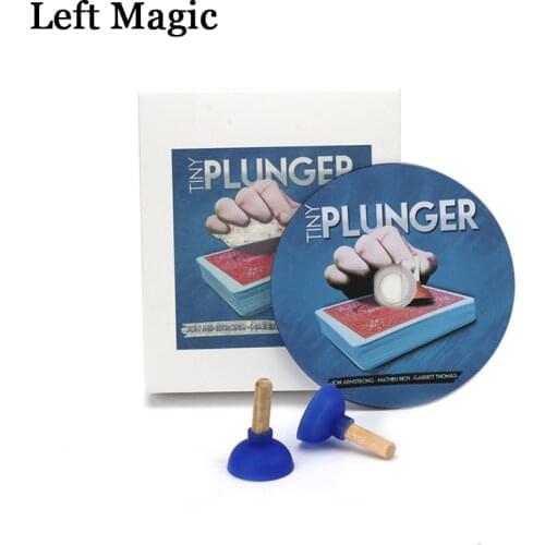 "Tiny Plunger (Gimmicks+DVD) - Magic Tricks Close Up Street Stage Card Magic Props Comedy Mentalism Accessories Illusions Toys"