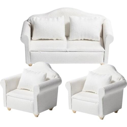 Dollhouse Sofa, Dolls House Furniture Sofa Couch Armchair Love Seat Set with