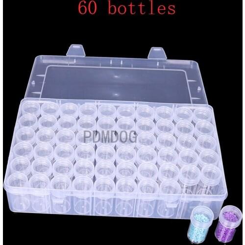 Square Diamond Painting 60 Bottles Jar Storage box DIY Diamond Painting Accessories Beads Container Mosaic Storage boxes Tools