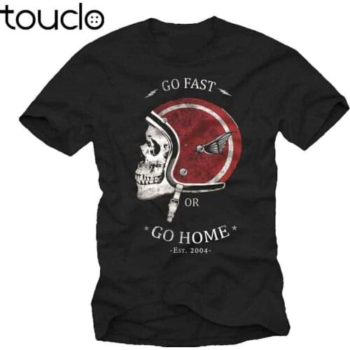Hot sale Fashion T shirt Biker Herren T-Shirt mit Skull & Motorradhelm - Manner Motorradbekleidung Shirt Tee shirt