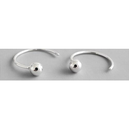 Minimalist 100% 925 sterling silver bead wire stud earrings, fashion earings for women friends gifts silver 925 jewelry