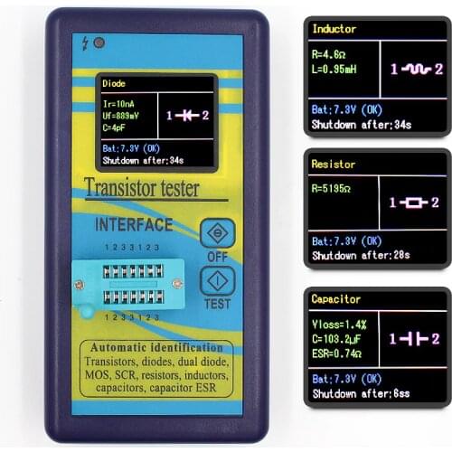 Special Version Multi-purpose Transistor Tester 128*160 Diode Thyristor Capacitance Resistor Inductance MOSFET ESR LCR Meter