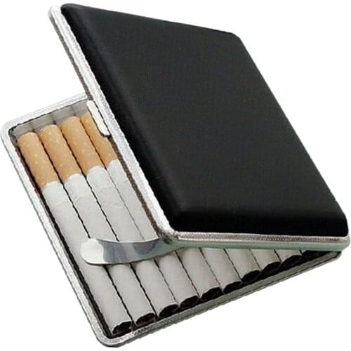 Fashion Design Leather Pocket Cigarette Tobacco Case Box Holder Tobacco Storage Case Beat Gift for Men storage organizer
