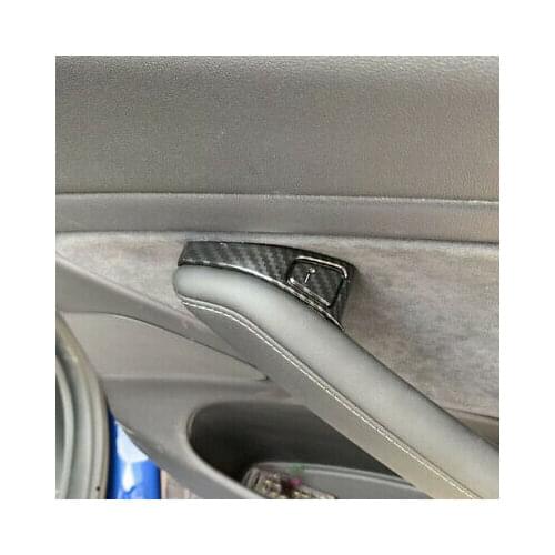 Carbon Fiber Door Lock Switch Button Cover Trim 8pcs For Tesla Model 3 2018-2020