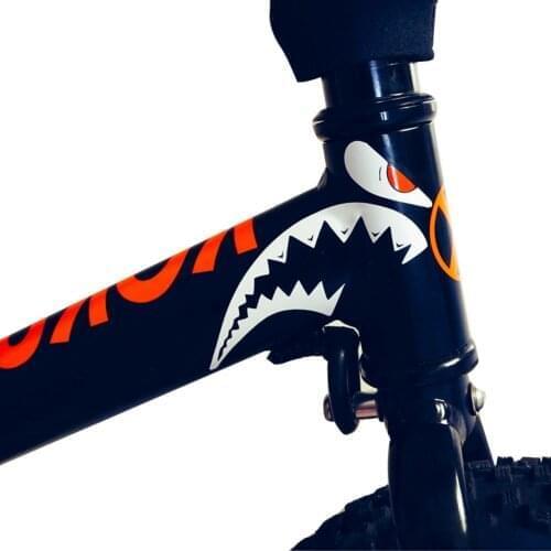 Bicycle Shark Frame Sticker Decal MTB Shark Head Tube Stickers Bicycle Shark Eye Decorative Sticker Cycling Accessories