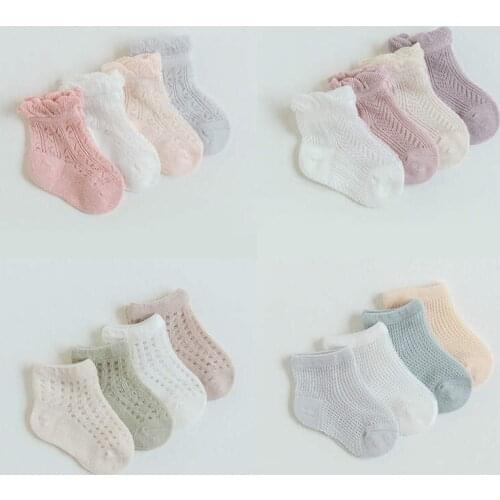 Wecute 4pairs/lot Newborn Baby Socks Anti Slip Cotton Infant Baby Girls Floor Socks Casual Autumn Toddler Baby Girl Boys Socks