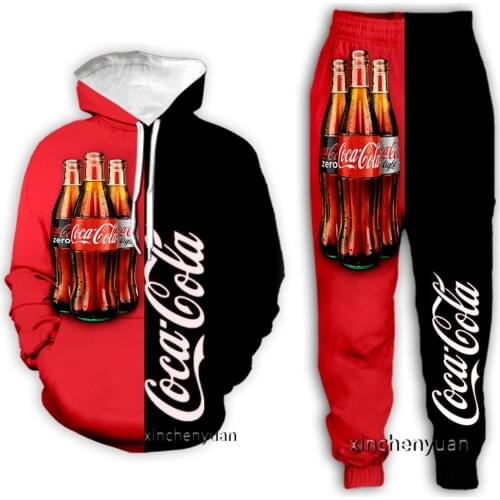 Xinchenyuan New Men/Women Coke 3D Printed Clothing Long Sleeve Fashion Sweatshirt Hoodies Men Sport Long Pants P03