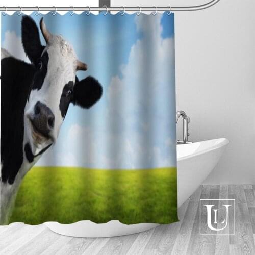 Custom cow Curtain Fabric Modern Shower Curtain bathroom beautiful Curtains Bath decor Polyester Cloth Waterproof