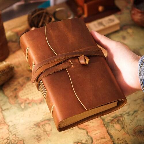 Thick Genuine Leather Journal Book Vintage Handmade Notebook High Quality Cowhide Creative Sketchbook