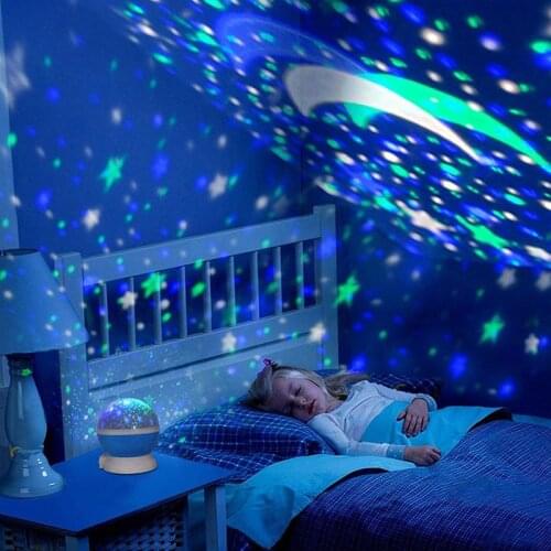 Sky Projector Star Moon Galaxy Night Light For Children Kids Bedroom Decor Projector Rotating Nursery Night Light LED Baby Lamp