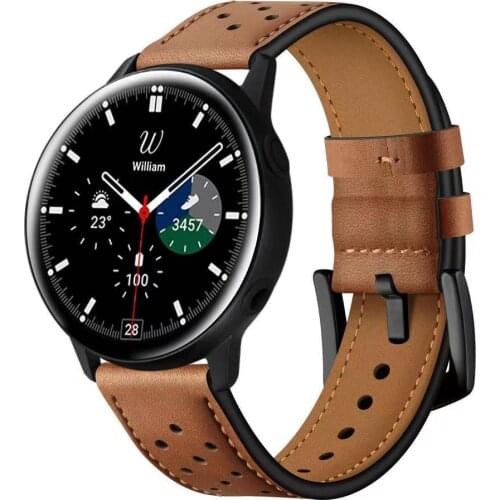 Leather Strap For Samsung Galaxy Watch 4 Classic 46mm 42mm Smart watch breathable bracelet strap for Galaxy watch 4 40mm 44mm