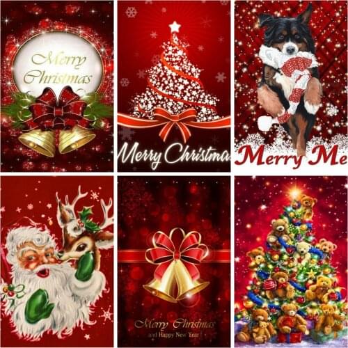 Christmas Diamond Painting Decor Tree Bell 5D DIY Full Drill Cross Stitch Kits Diamond Embroidery Landscape Handmade Gift Art