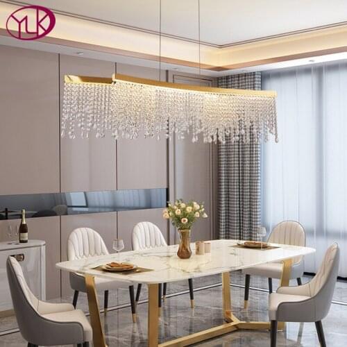 Creative design modern crystal chandelier for dining room luxury gold kitchen island hanging light home decor led cristal lamps