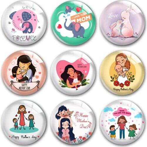 Happy Mothers Day glass cabochon,Mom and baby Amazing mom Best mom Round photo glass cabochon demo flat back Making findings