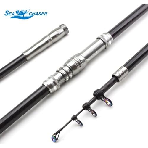 Superhard rock fishing rod 2.1M-3.6M carbon telescopic pole spinning fishing rod hard Lure 30-80g Rod Fishing Tackle