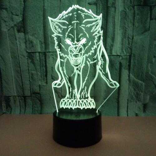 WholesaleWolf 3d Lamp 7 color changes 3d Nightlight Remote Touch switch Gifts Luminaria Usb Led 3d Light Fixtures