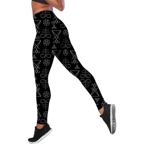 CLOOCL Women Leggings Vintage Viking Tattoo Symbols Print High Waist Elasticity Legging Casual Female for Outdoor Fitness Pants