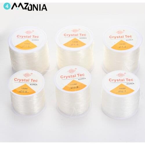 100m/roll Plastic Crystal DIY Beading Stretch Cords Elastic Line For Jewelry Making jeweleri thread String Thread