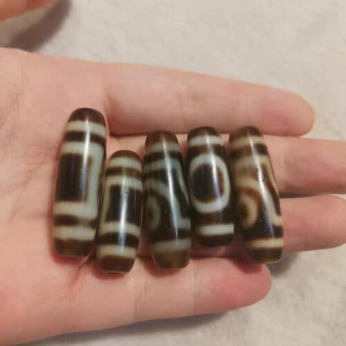 1pcs/lots Natural high-quality Tibetan old dzi beads Tooth yellow rare precious classic patterns Accessories Jewelry Wholesale