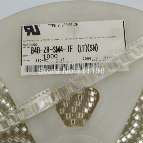 10Pcs/Lot Original B4B-Zr-Sm4-Tf Connector Zr Series 4 Position 1.5 Mm Pitch Surface Mount Single Row Shrouded Header