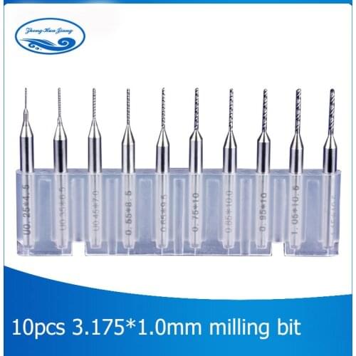 10PCS Mini Mill Milling Cutter Bit 1mm Tungsten Carbide Milling Cutters Cutting Tool Kit Wood Cutters CNC Milling Machine Tools
