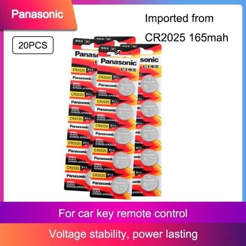20Pcs Original PANASONIC 3V CR2025 Button Coin Cell Lithium Battery For digital camera camcorder Watch Calculator Batteries