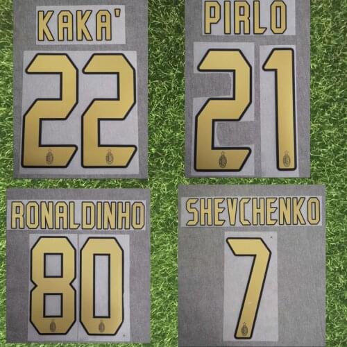 2006 2007 #22 KAKA Nameset Retro Ronaldinho Pirlo Shevchenko Inzaghi Maldini Nesta Nameset Soccer Printing Patch