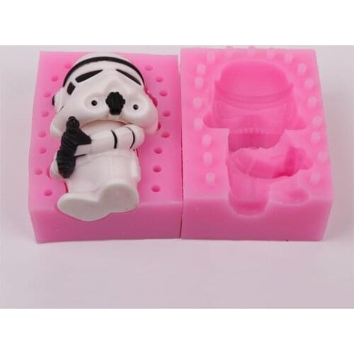 3D White Soldiers Silicone Cake Mold Fondant Mold Cake Decorating Tools Chocolate Gmpaste Mould Cake Moulds