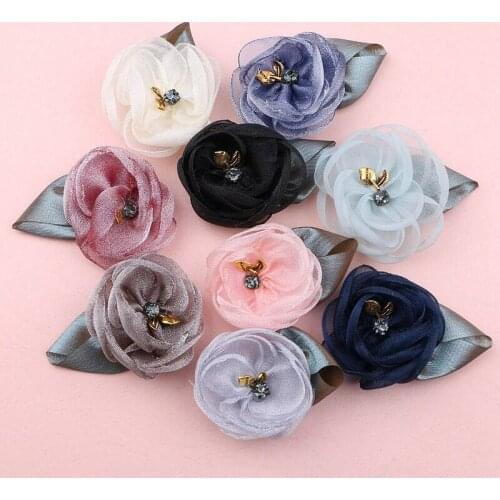 4Pcs Flower Patch For Dress 3D Flowers Applique Dress Decoration Patches For Hair Clothes DIY Craft Supplies Materials