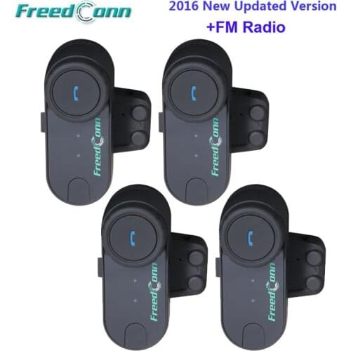 4PCS Motorcycle helmets BT Bluetooth Interphone Headsets headset Helmet Intercom with FM Radio